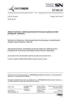 SNV SN EN 982+A1