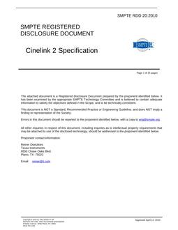 SMPTE RDD 20