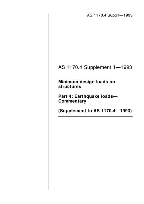 AS 1170.4 SUPP 1-1993