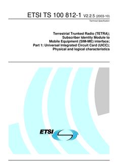 ETSI TS 100 812-1