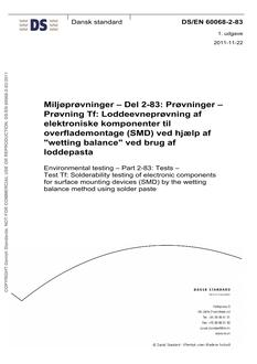 DANSK DS/EN 60068-2-83