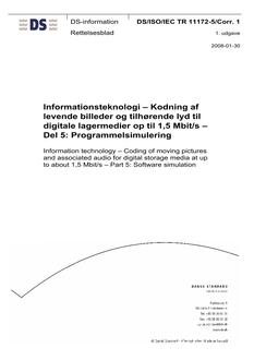 DANSK DS/ISO/IEC TR 11172-5