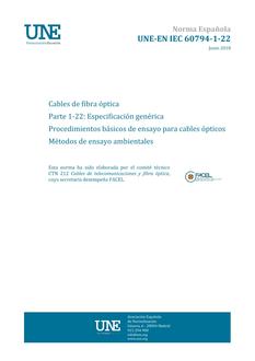 AENOR UNE-EN IEC 60794-1-22