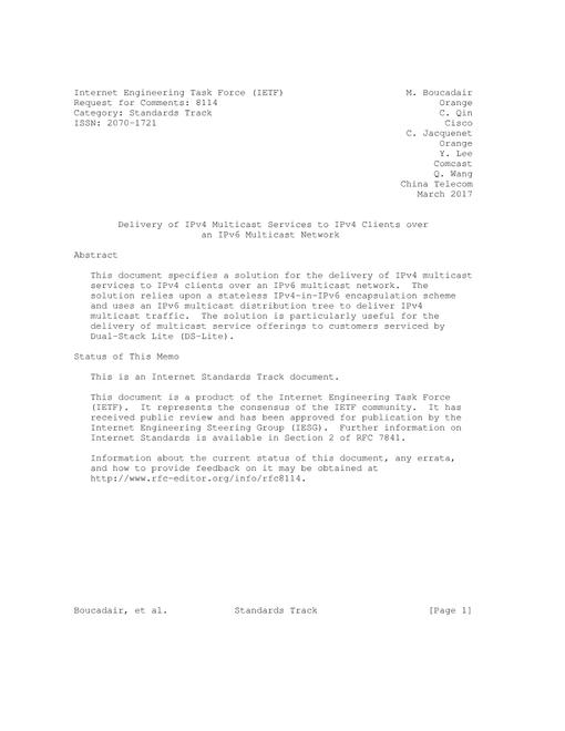 IETF RFC 8114