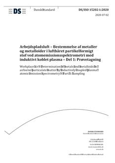 DANSK DS/ISO 15202-1