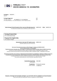 DANSK DSF/IEC 60038 ED. 7.0 - 8/1260/FDIS