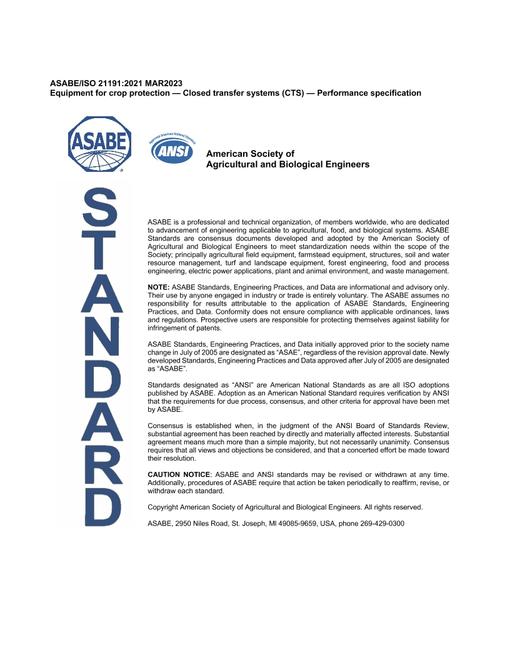 ASAE/ASABE ISO 21191:2021