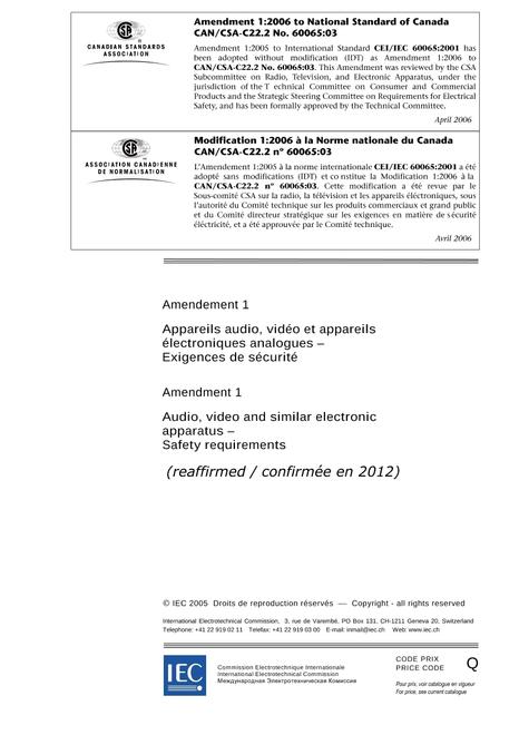 CAN/CSA C22.2 NO. 60065A-03 (R2012)