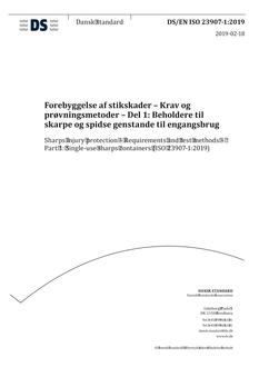DANSK DS/EN ISO 23907-1