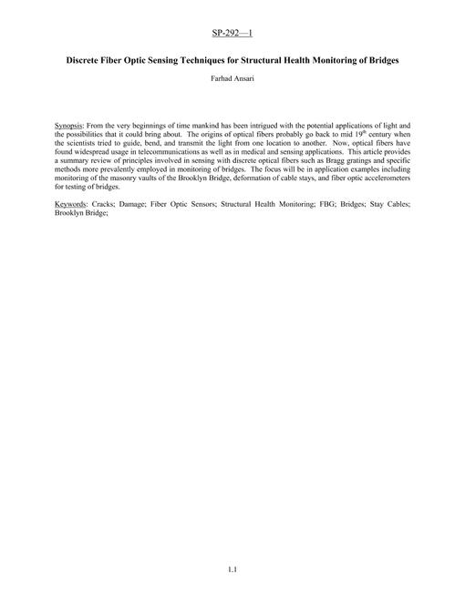 Structural Health Monitoring Technologies