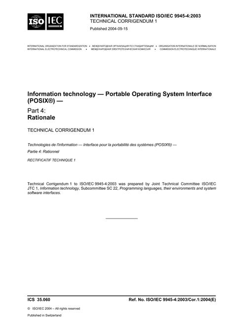 ISO/IEC 9945-4/Cor1:2004