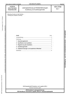 VDI VDI 2700 BLATT 1