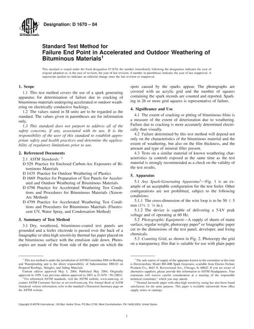 ASTM D1670-04