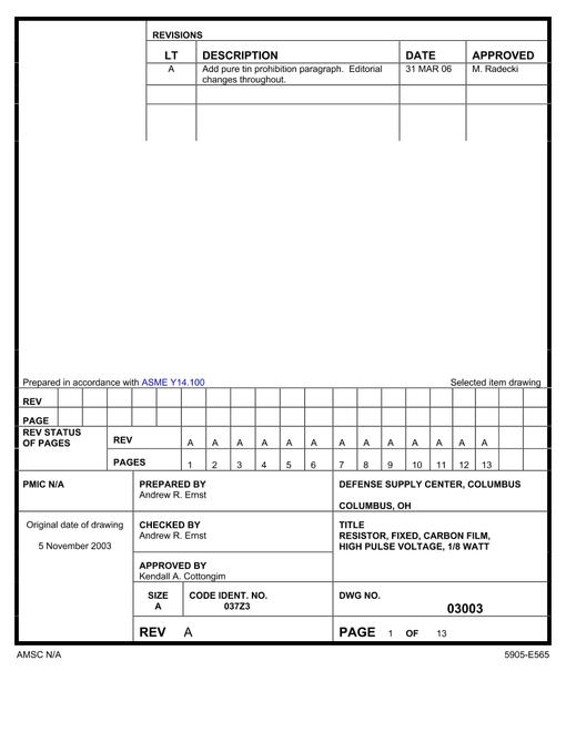 MIL DSCC 03003A