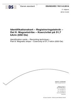 DANSK DS/ISO/IEC 7811-8