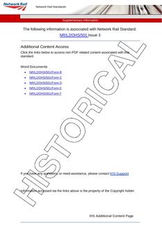 NR NR/L2/OHS/501 ISSUE 3