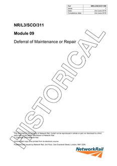 NR NR/L3/SCO/311/09 ISSUE 1