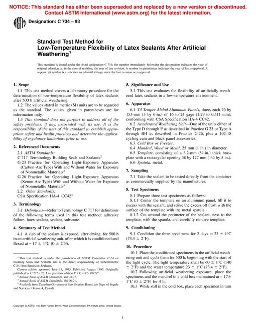 ASTM C734-93