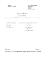 FED O-C-101A Notice 1 - Cancellation