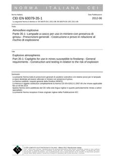 CEI EN 60079-35-1