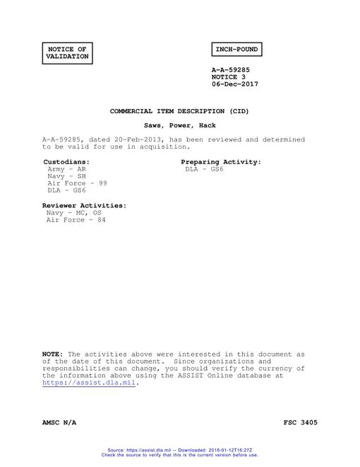 CID A-A-59285 Notice 3 - Validation 3