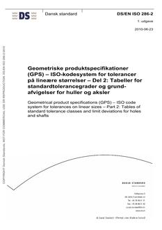 DANSK DS/EN ISO 286-2