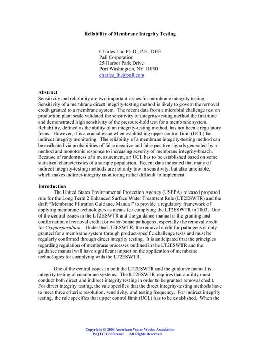 AWWA WQTC60632