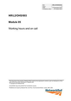 NR NR/L2/OHS/003/05 ISSUE 1