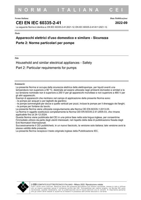 CEI EN IEC 60335-2-41