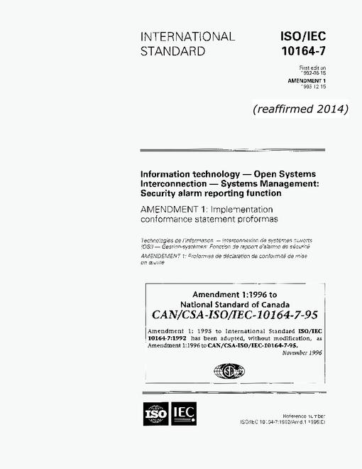 CAN/CSA-ISO/IEC 10164-7A-95 (R2014)