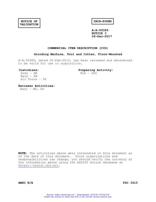 CID A-A-59389 Notice 3 - Validation 3