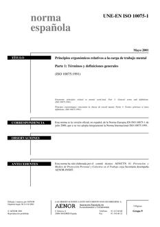 AENOR UNE-EN ISO 10075-1
