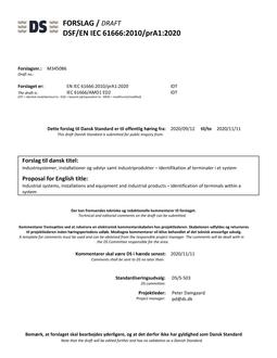 DANSK DSF/EN IEC 61666/PRA1