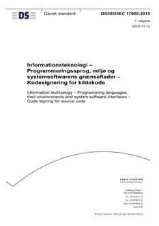 DANSK DS/ISO/IEC 17960