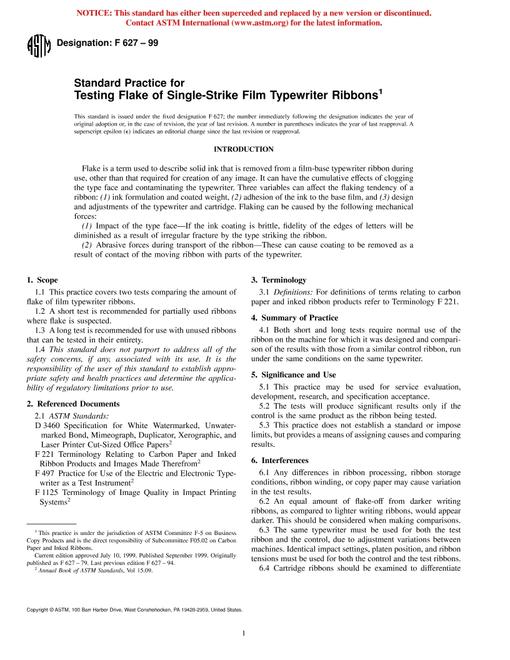 ASTM F627-99