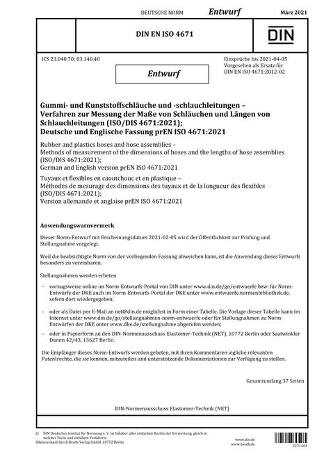 DIN EN ISO 4671 - DRAFT