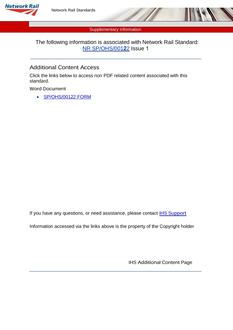 NR NR/SP/OHS/00122 ISSUE 1