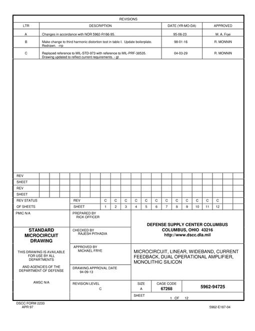 MIL DSCC 5962-94725C