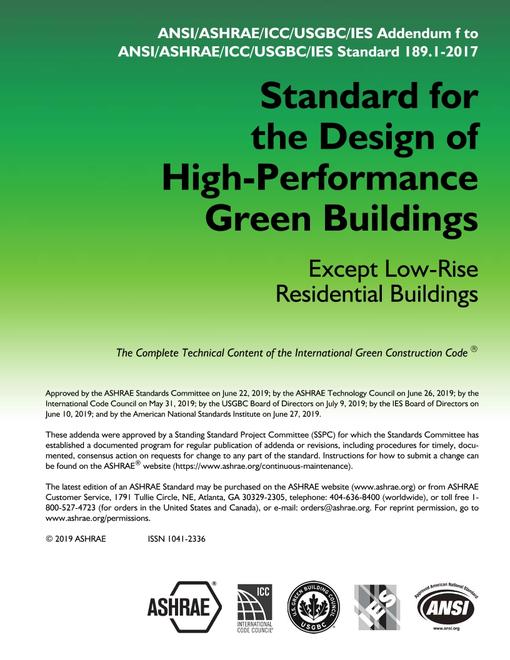 ASHRAE/ICC/USGBC/IES 189.1-2017 Addendum f