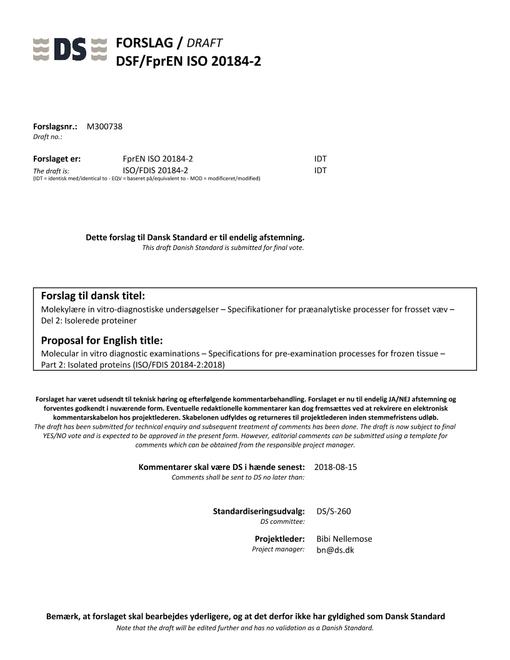 DANSK DSF/FPREN ISO 20184-2