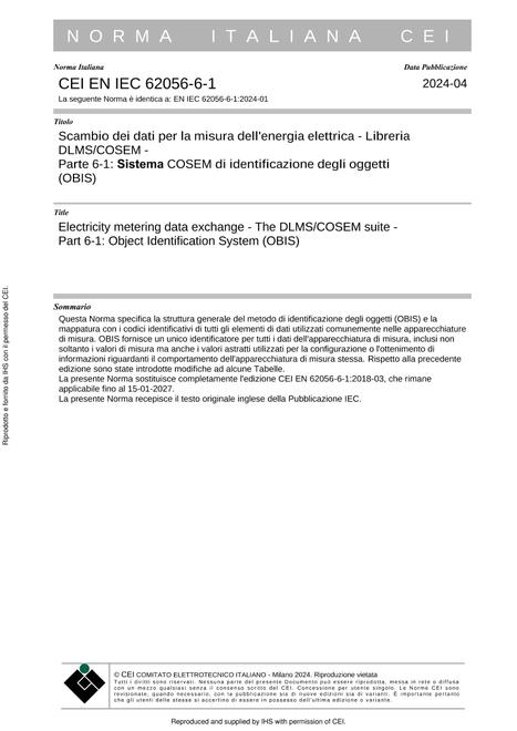 CEI EN IEC 62056-6-1