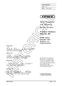 NR TPWS/TGN/007 ISSUE 3