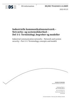 DANSK DS/IEC TS 62443-1-1