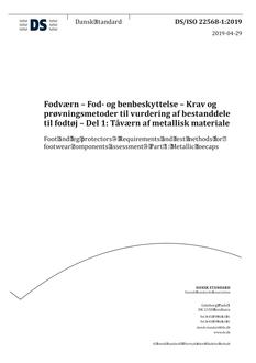 DANSK DS/ISO 22568-1