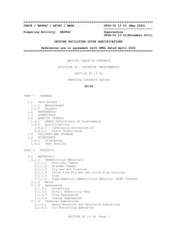 NAVY UFGS-32 13 43