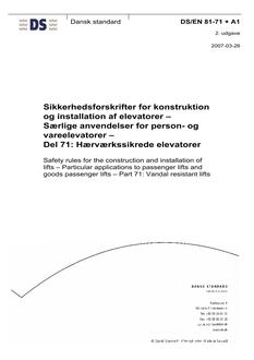 DANSK DS/EN 81-71 + A1