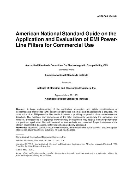 IEEE/ANSI C63.13-1991