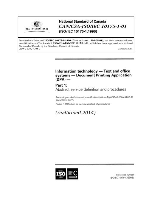 CAN/CSA-ISO/IEC 10175-1-01 (R2014)