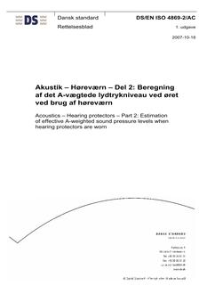 DANSK DS/EN ISO 4869-2