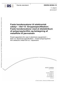 DANSK DS/EN 60384-13